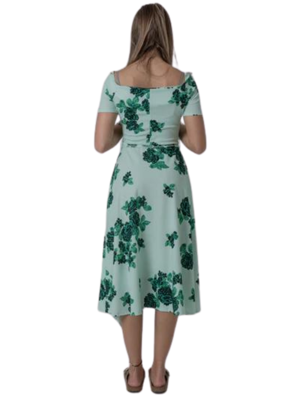 FRILL PRINTED GREEN FLOWER DRESS