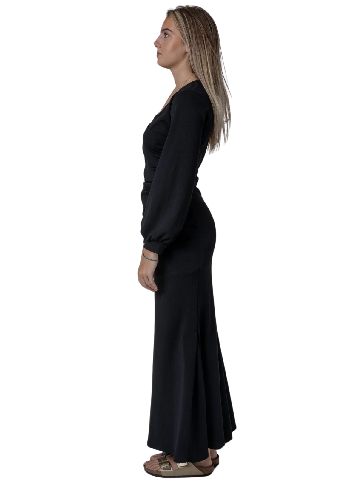 LONG SLEEVE WRAP MODEST DRESS