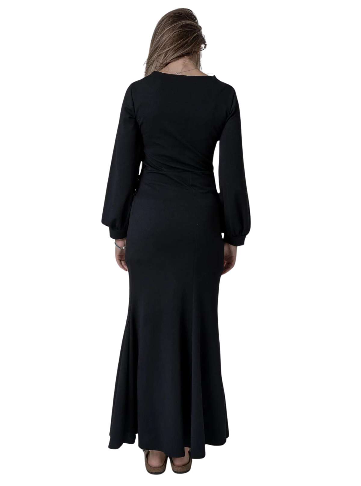 LONG SLEEVE WRAP MODEST DRESS