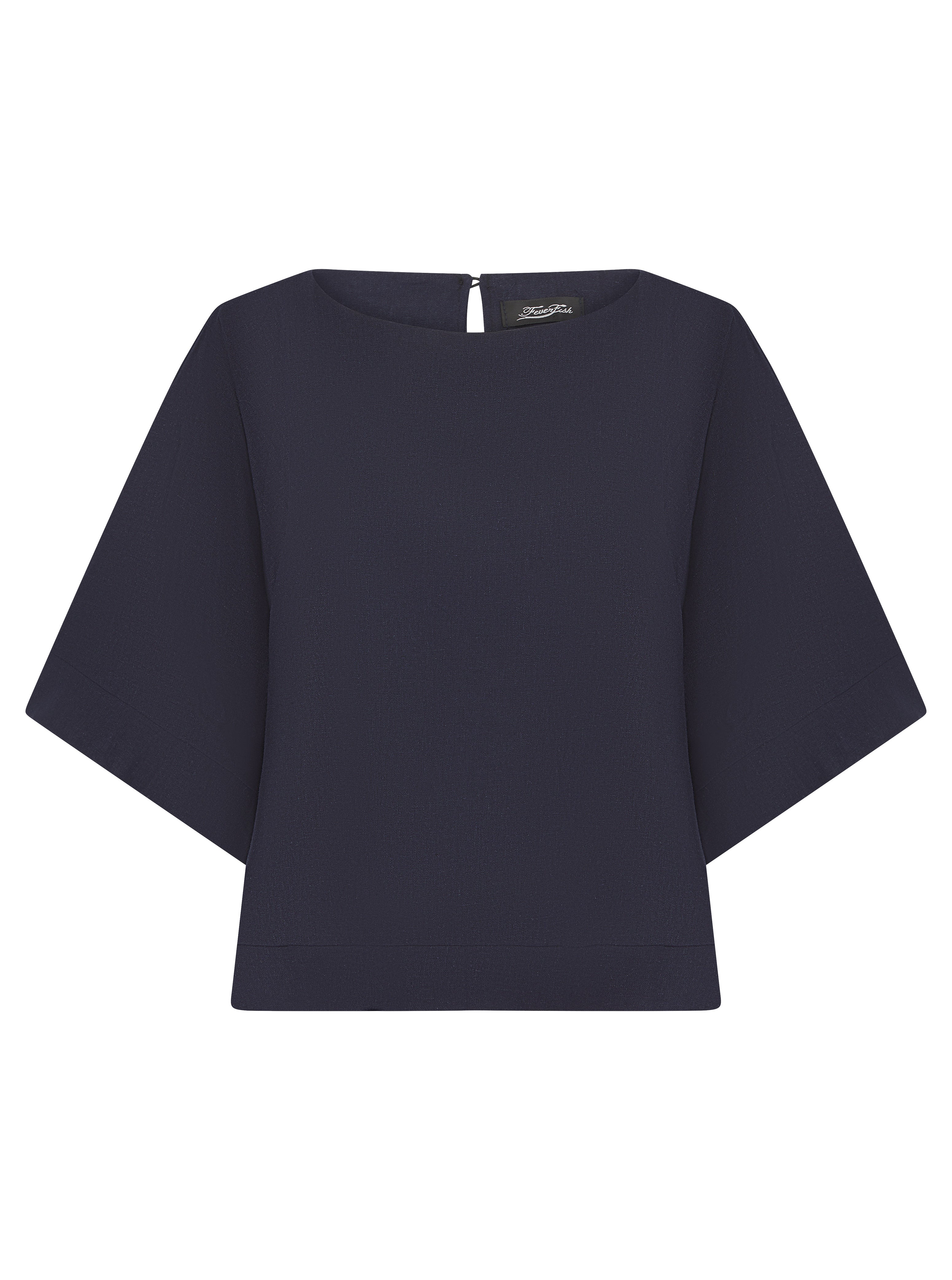 Cotton/Linen Top Navy