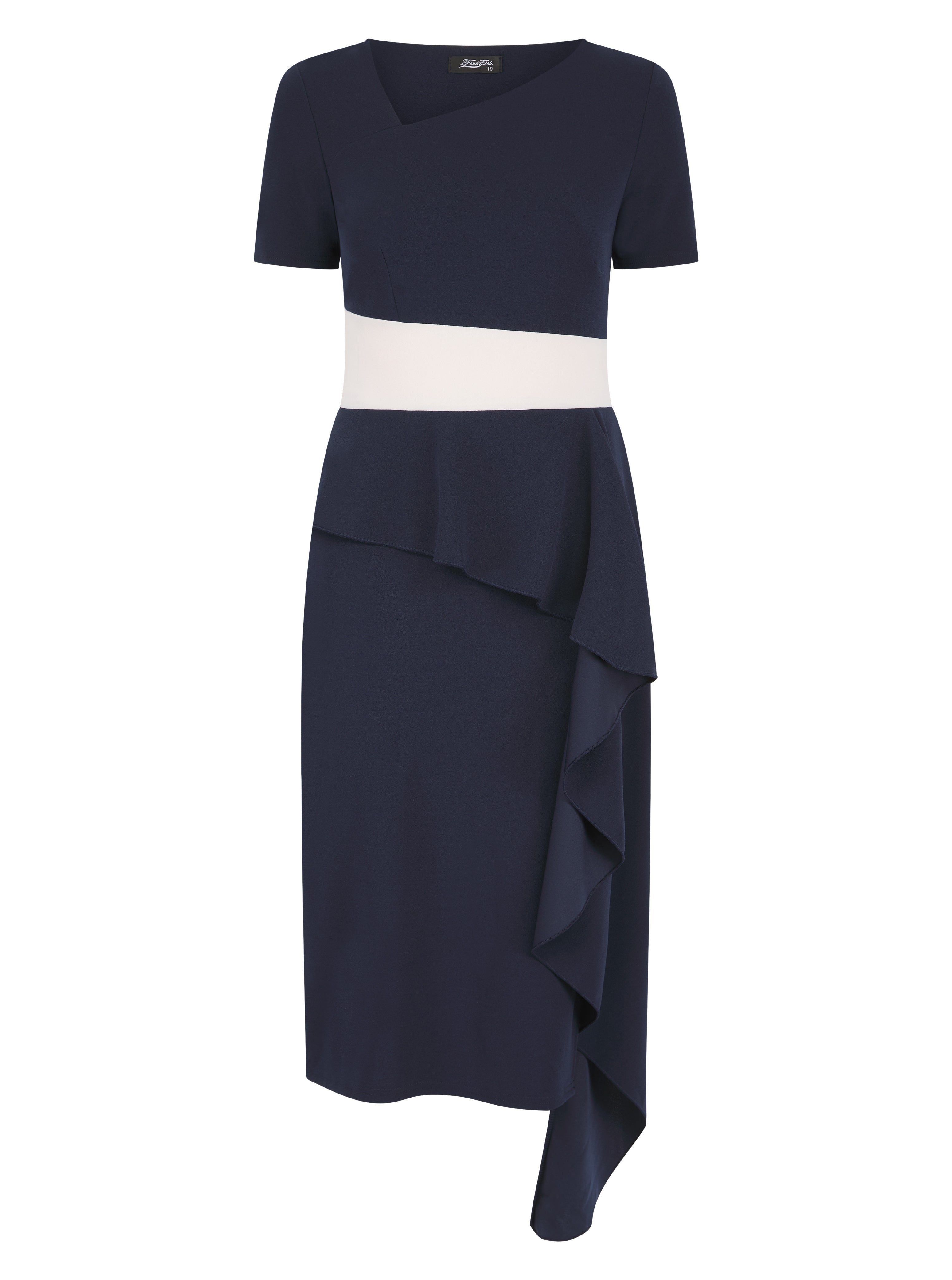 Contrast Waist Midi Dress