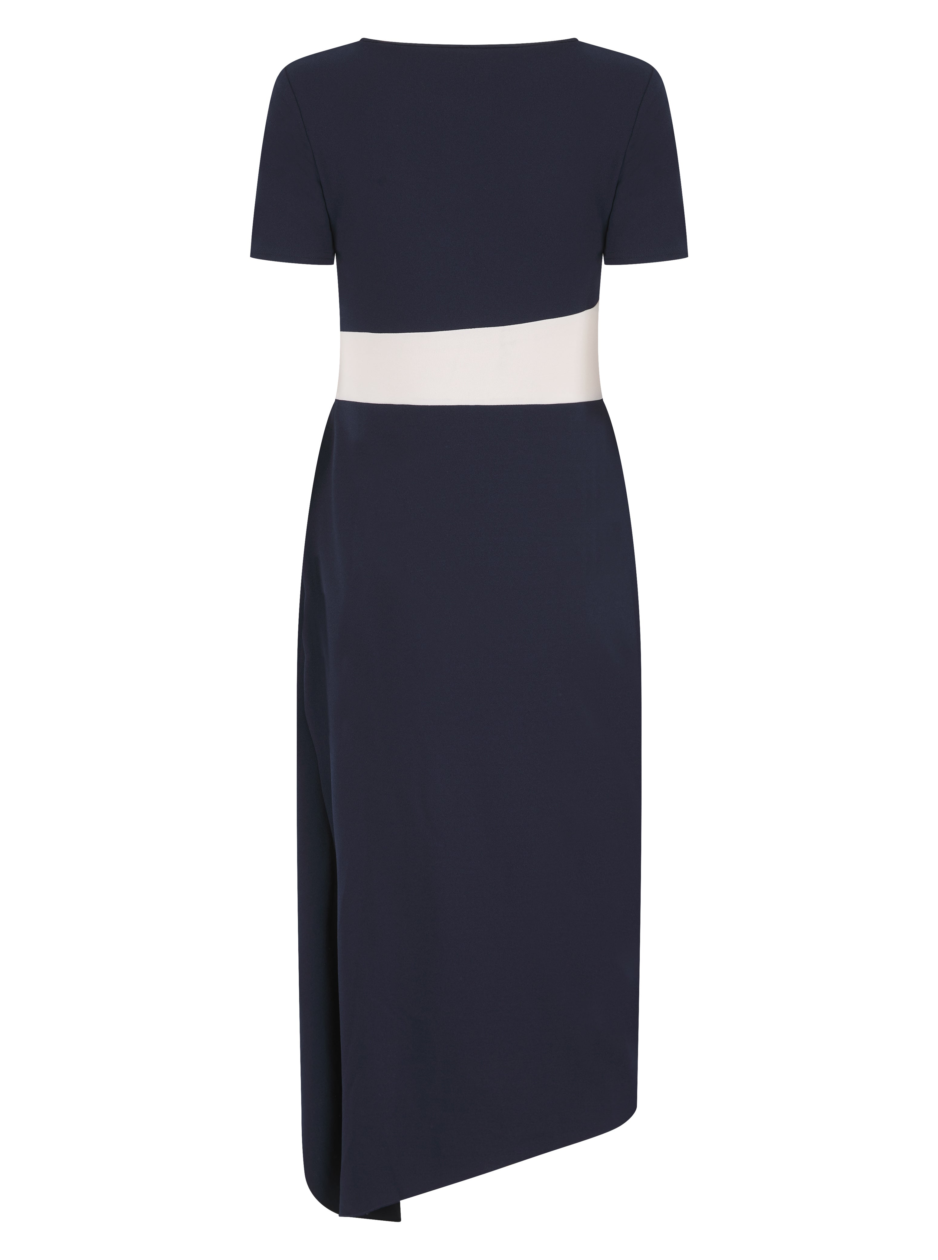 Contrast Waist Midi Dress