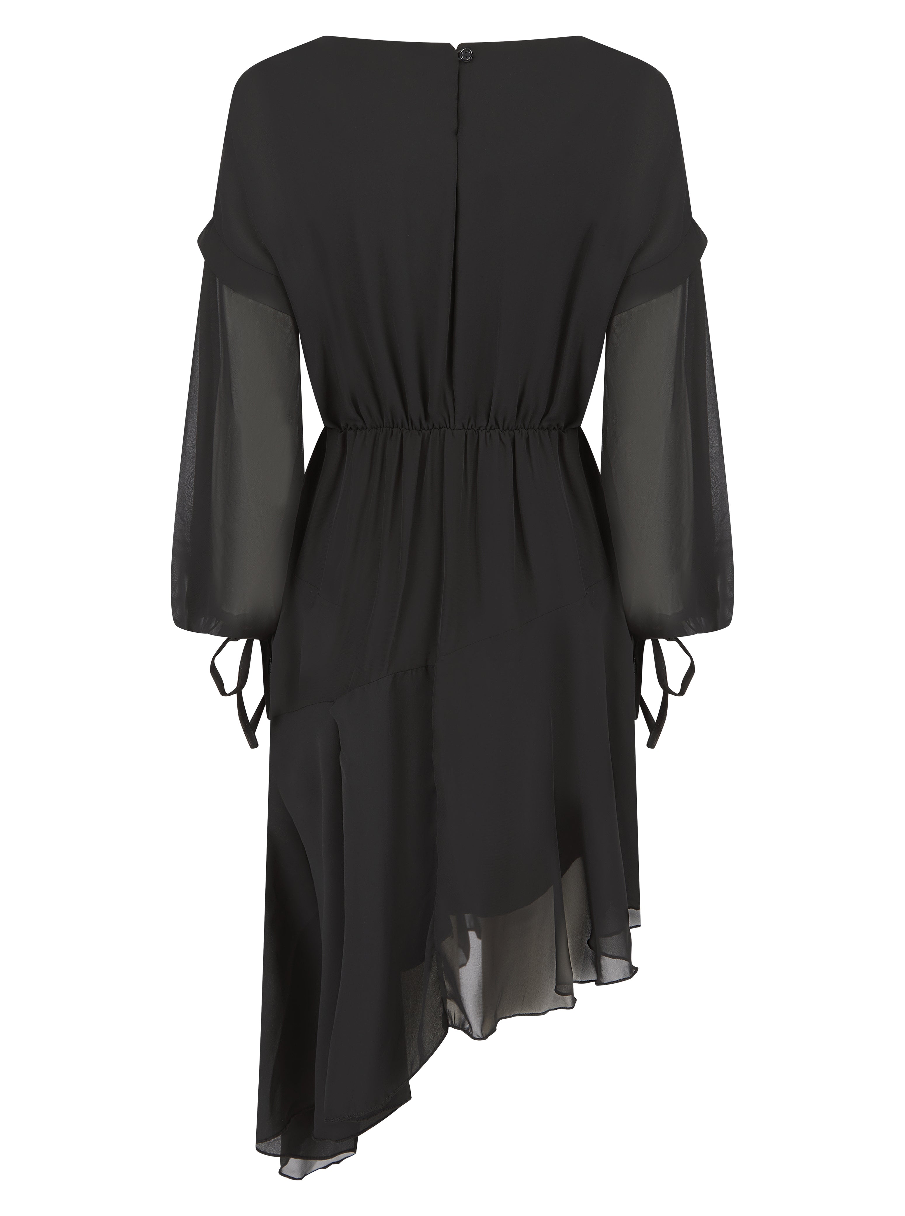 Chiffon Asymmetric Dress Black