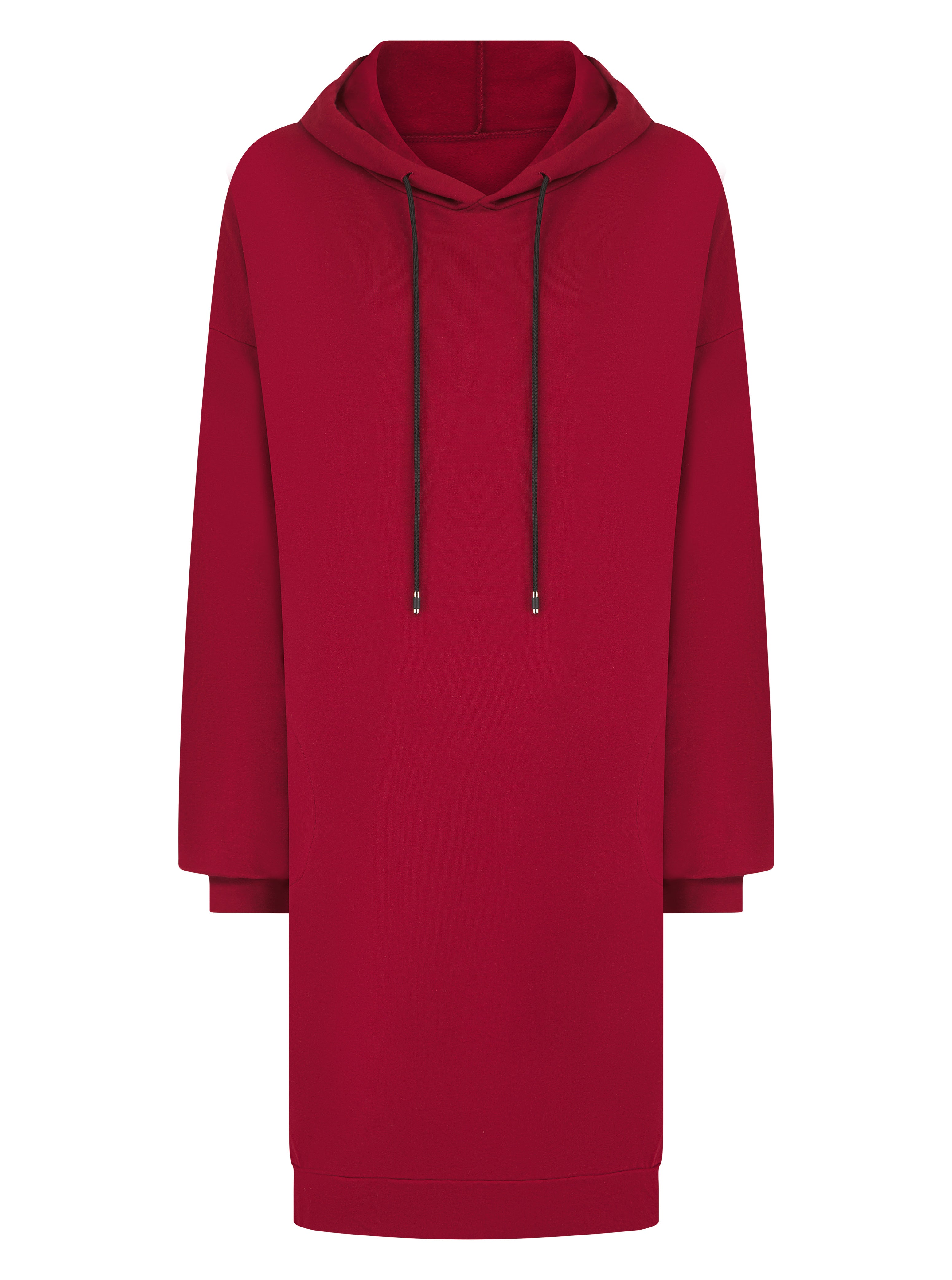 Cotton Hoody Dress Burgundy