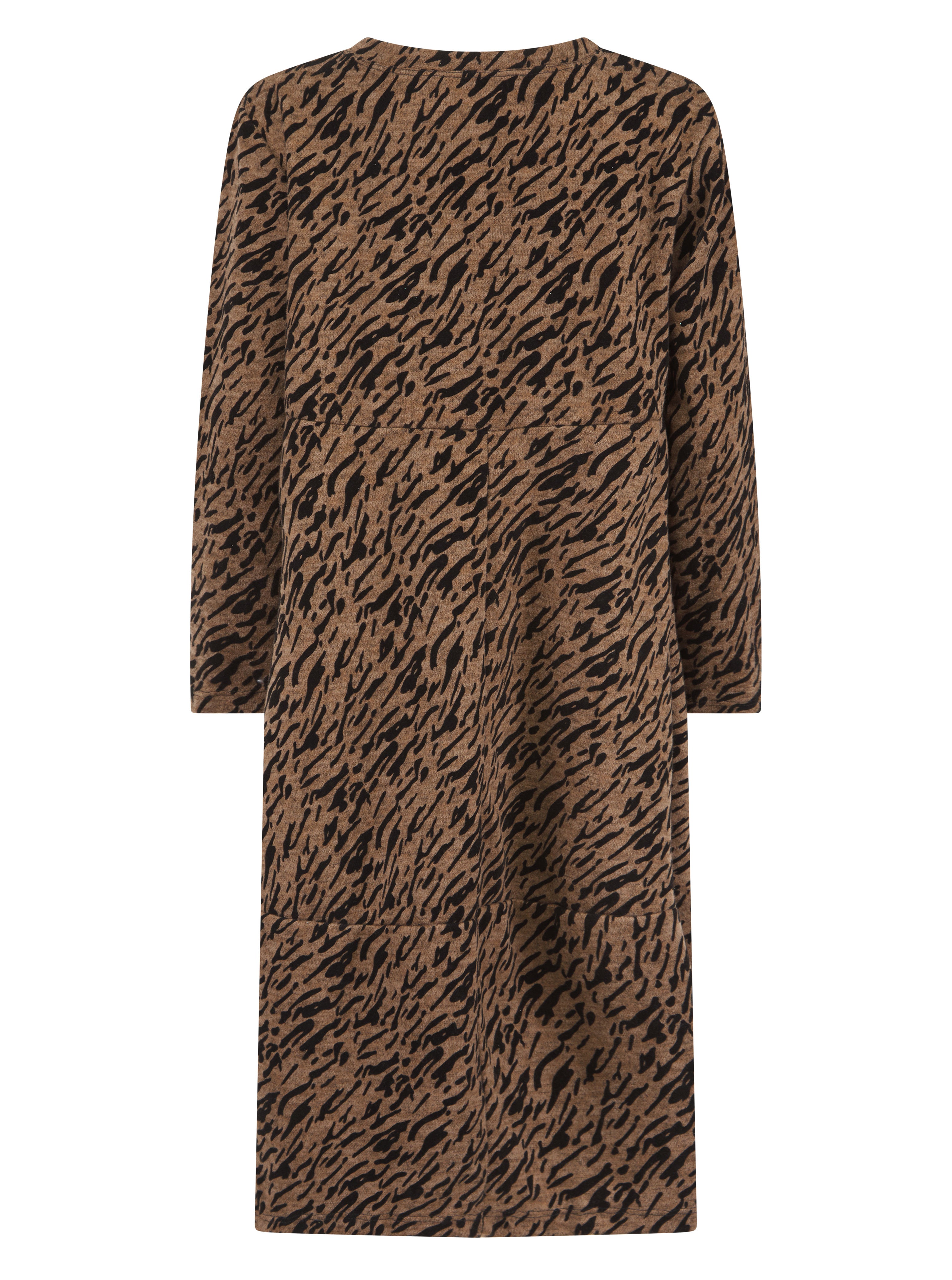 Animal Printed Cotton Jersey Tunic Dress