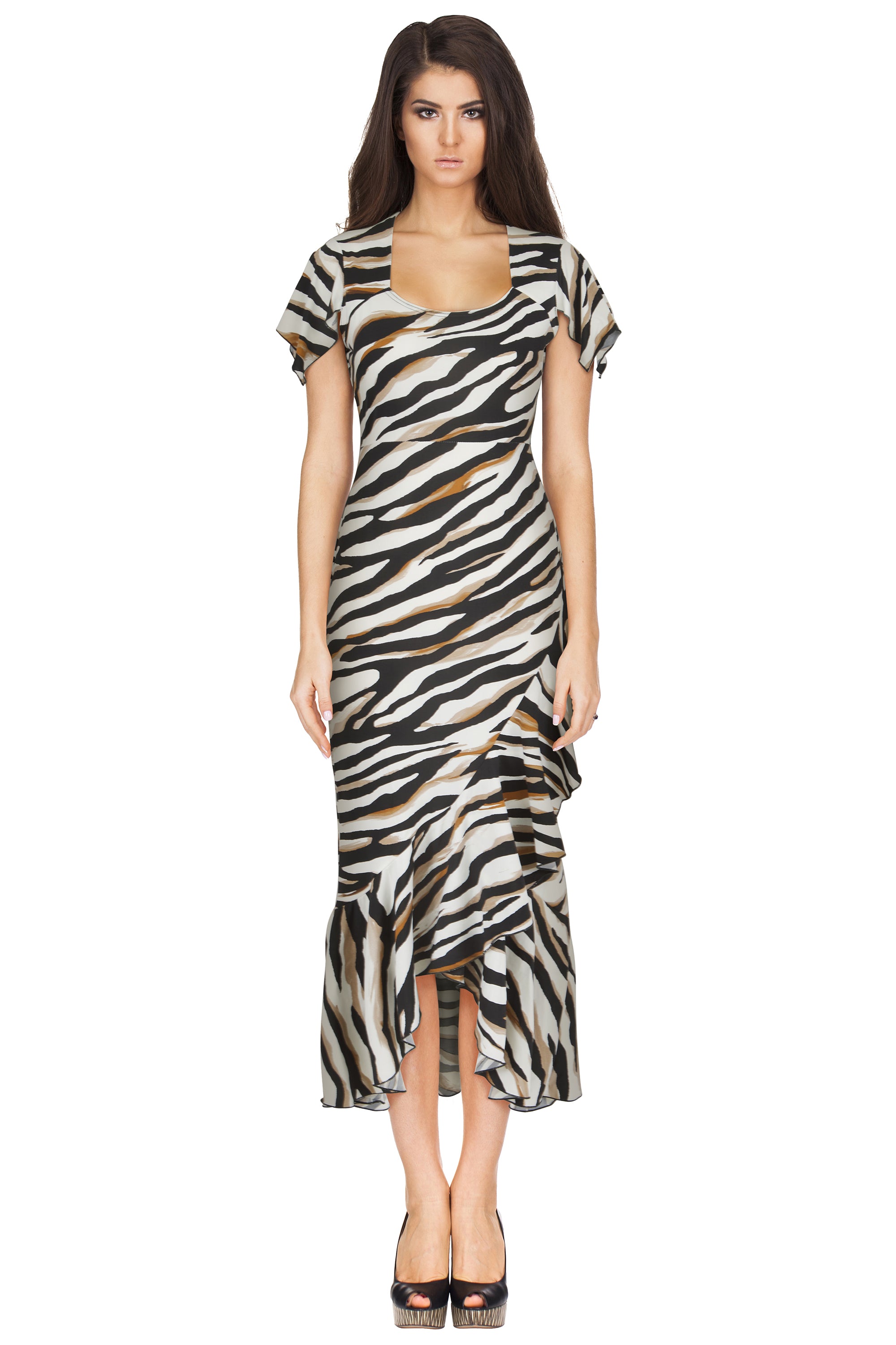 Animal Print Frill Dress