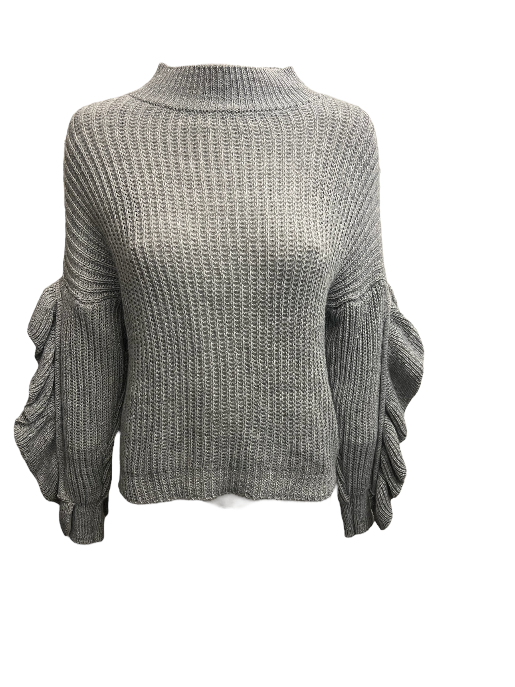 Frill Sleeve Jumper Grey