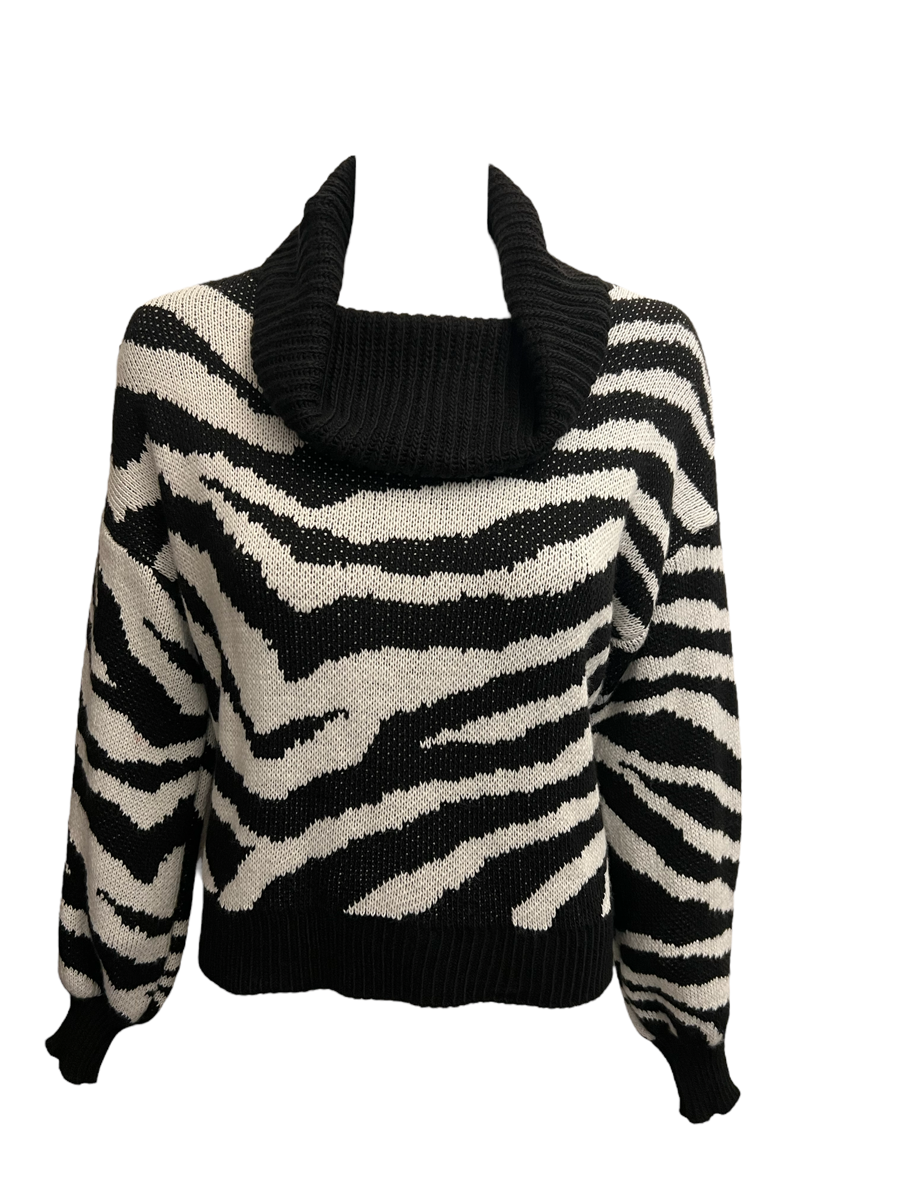 Zebra Print Jumper Black White